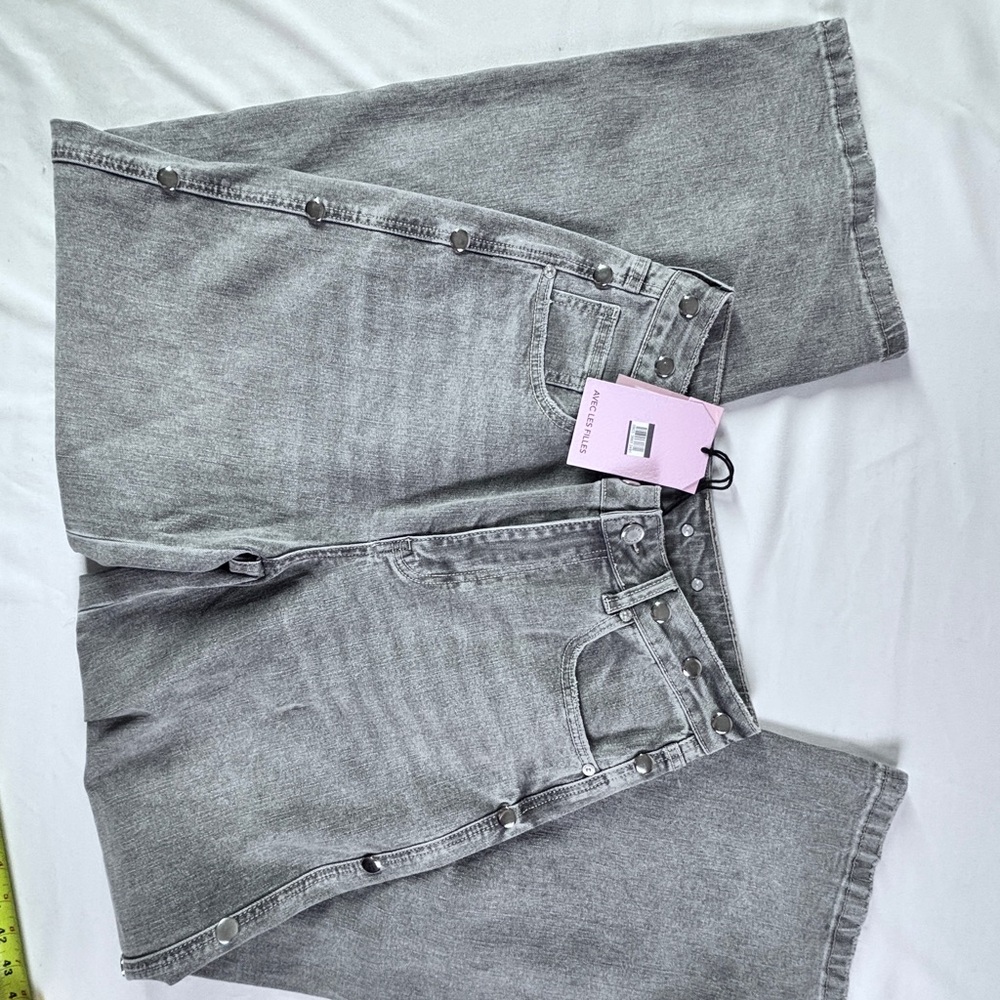 Avec Les Filles Gray Flare Jeans